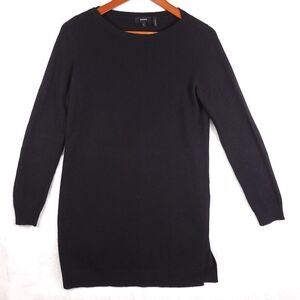 Theory 100% Cashmere Long Line Tunic Long Sleeve Sweater Black S